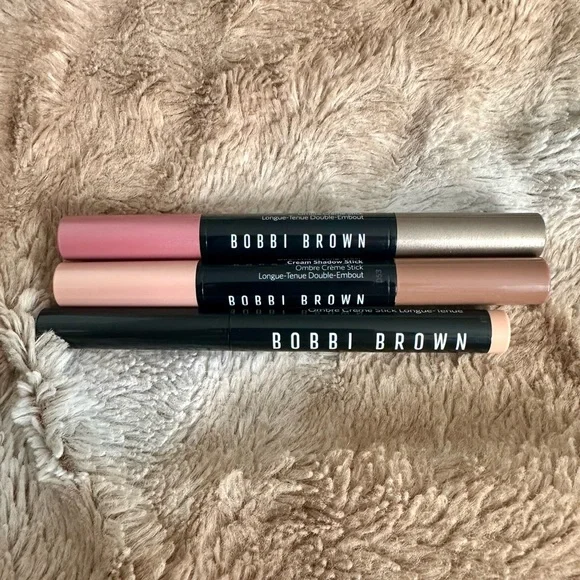 New SET OF 3 BOBBI BROWN Dual Ended Long Wear Cream Shadow Stick Neutrals Pinks - Picture 4 of 15